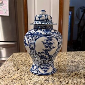 Blue and White Porcelain Ginger Jar